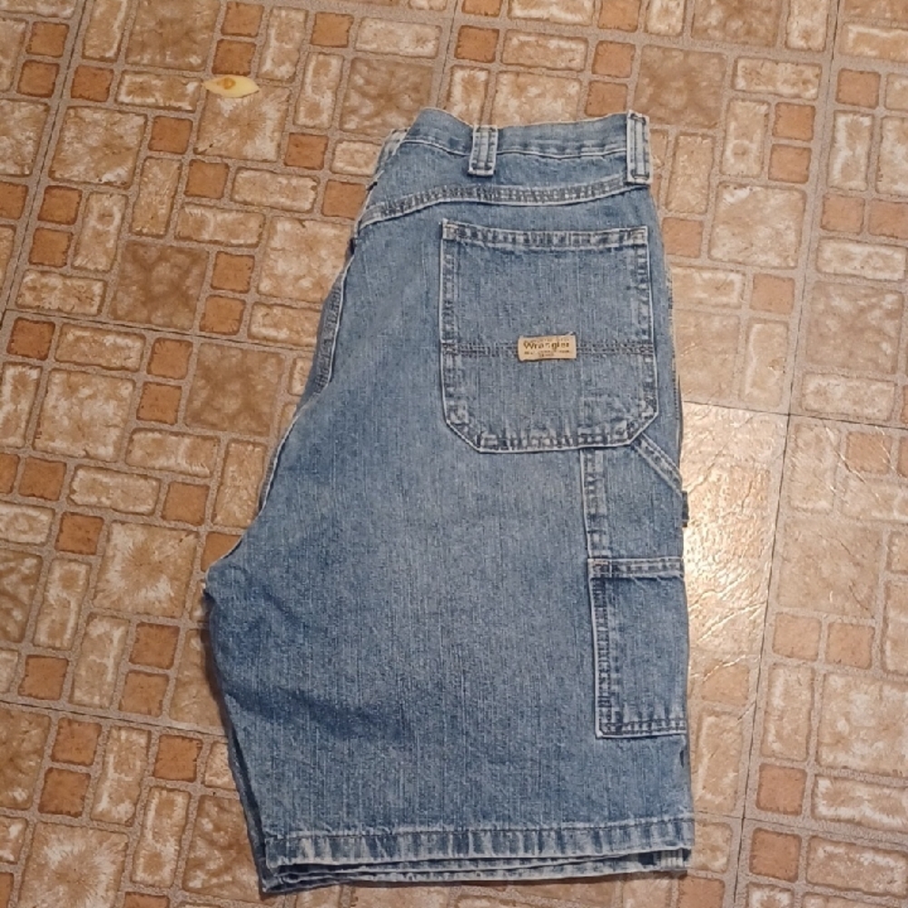 Wrangler Blue Denim Jeans Cargo Shorts Size 36